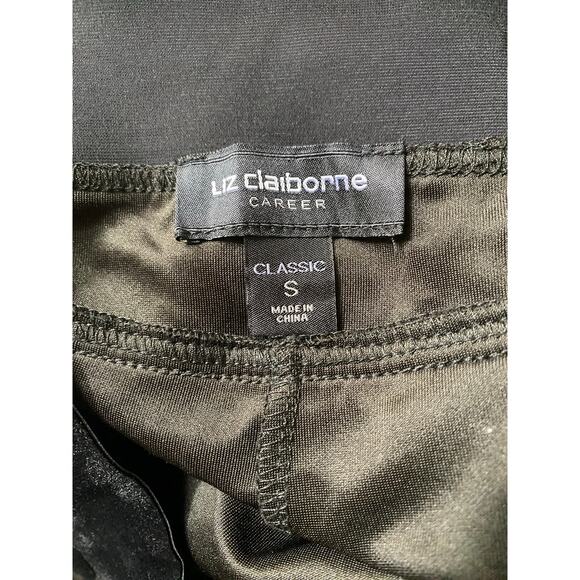 Vintage Liz Claiborne Floral Velvet Burnout Straight Leg Pant Small Black Y2K - Picture 7 of 10